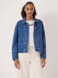 HUSH Nikita Denim Jacket, Mid Blue Authentic, Mid Blue Authentic