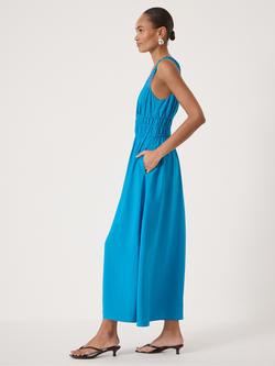 HUSH Air Flow Gathered Straps Midi Dress, Aqua Blue - view 2, Aqua Blue