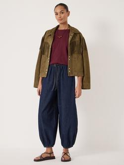 HUSH Billie Bubble Hem Jeans, Dark Blue Indigo - view 2, Dark Blue Indigo