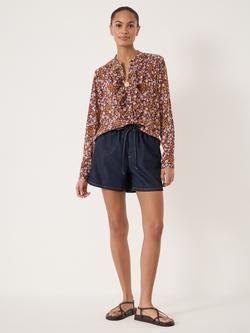 HUSH Elowen Floral Ruffle Shirt, Sunset - view 2, Sunset