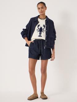 HUSH Betty Denim Shorts, Dark Indigo Blue - view 2, Dark Indigo Blue