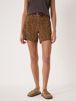HUSH Cordi Spotty Animal Print Shorts, Brown, Brown