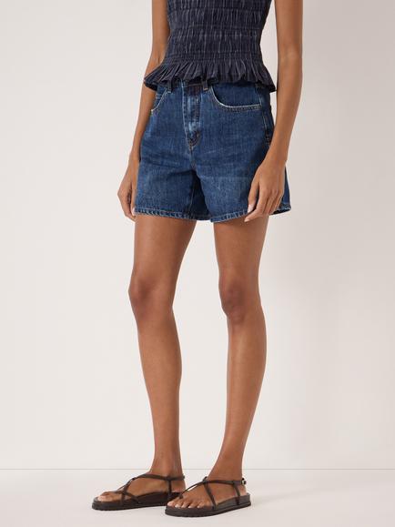 HUSH Essential Denim Shorts - view 2, Dark Blue