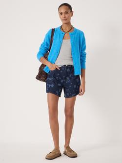 HUSH Floral Print Essential Denim Shorts, Laser Blue - view 2, Laser Blue