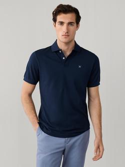 Hackett London Short Sleeve Cotton Polo Shirt, Navy