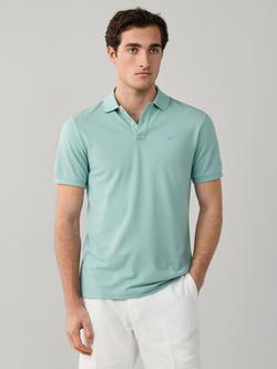 Hackett London Short Sleeve Cotton Pique Polo Shirt, Menthol Green