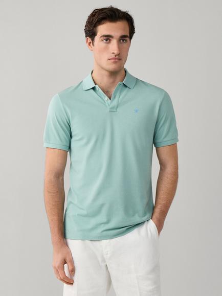 Hackett London Short Sleeve Cotton Pique Polo Shirt, Menthol Green