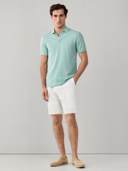 Hackett London Short Sleeve Cotton Pique Polo Shirt - view 2, Menthol Green