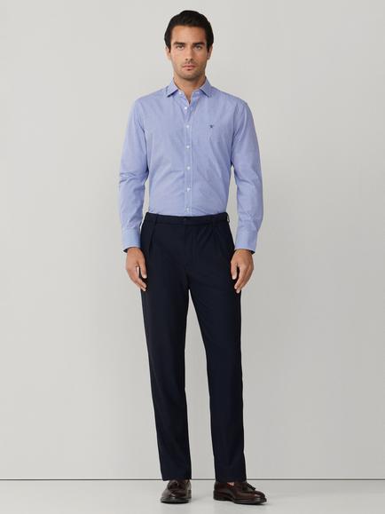 Hackett London Cotton Regular Fit Gingham Check Shirt - view 2, Navy