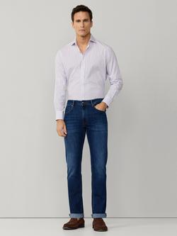 Hackett London Classic Fit Regimental Stripe Shirt - view 2, Baby Pink/Blue/White