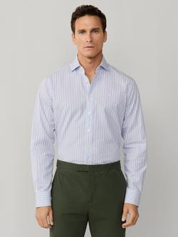 Hackett London Classic Fit Regimental Stripe Shirt, Summer Blue/White