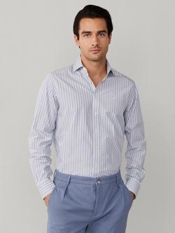 Hackett London Classic Fit Regimental Stripe Shirt, Apple Green/White, Apple Green/White