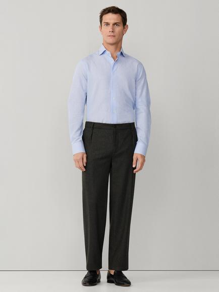 Hackett London Cotton Tailored Fit Knightsbridge Formal Collar Stripe Shirt, Light Blue - view 2, Light Blue