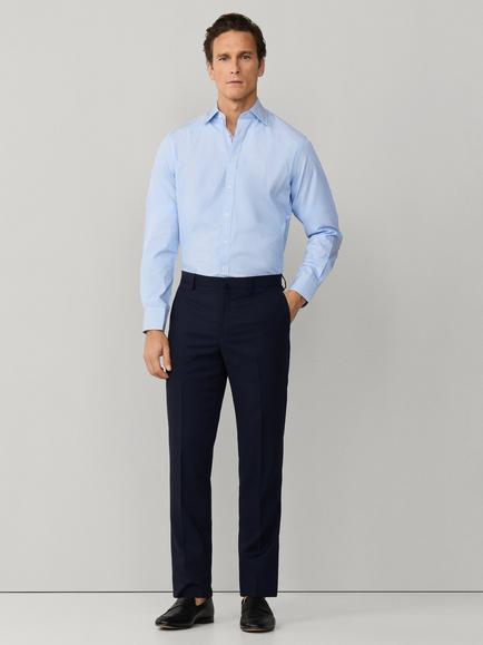 Hackett London Stripe Detail Classic Fit Cotton Poplin Shirt, Sky Blue - view 2, Sky Blue