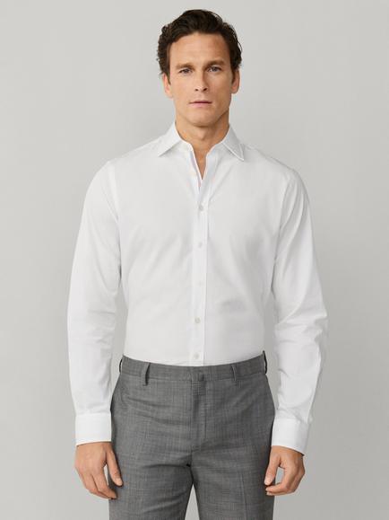 Hackett London Stripe Detail Classic Fit Cotton Poplin Shirt, White, White
