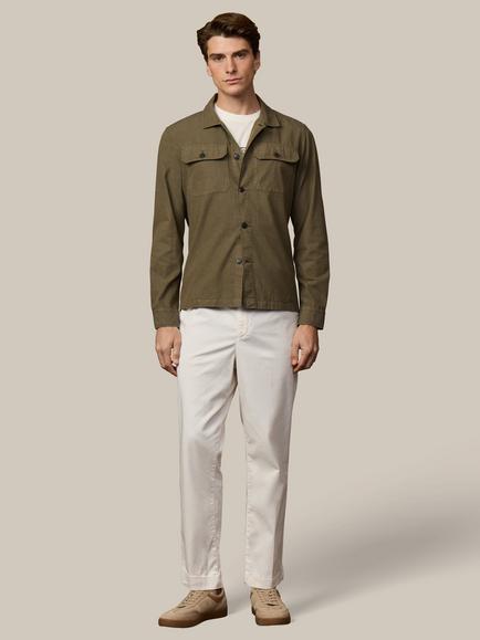 Hackett London Heritage Twill Overshirt, Green - view 2, Green