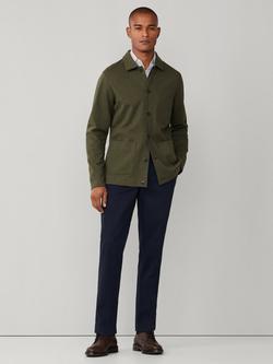 Hackett London Cotton Regular Fit Herringbone Overshirt, Forest Green - view 2, Forest Green