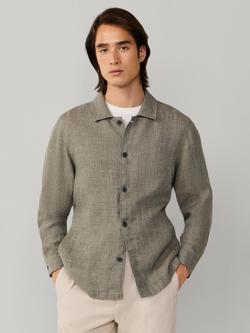 Hackett London Linen Overshirt, Sage Green, Sage Green