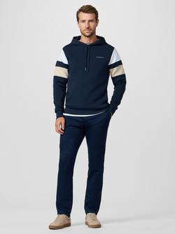 Hackett London Sport Cotton Rich Contrast Stripe Hoodie, Navy - view 2, Navy
