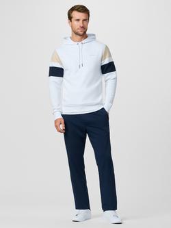 Hackett London Colour Block Double Stripe Long Sleeve Hoodie - view 2, Optic White