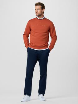 Hackett London Cotton Rich Crew Neck Sweatshirt - view 2, Burnt Ochre Orange