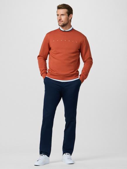 Hackett London Sport Crew Neck Cotton Blend Sweatshirt - view 2, Burnt Ochre Orange