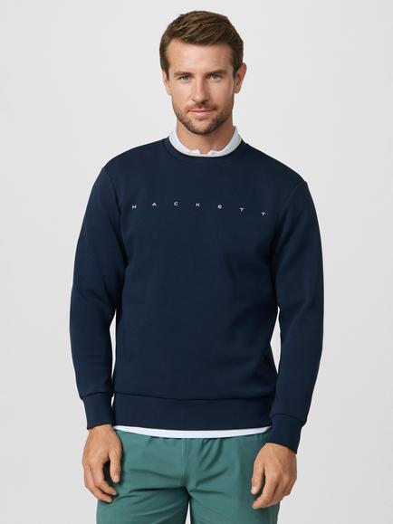 Hackett London Sport Crew Neck Cotton Blend Sweatshirt, Navy