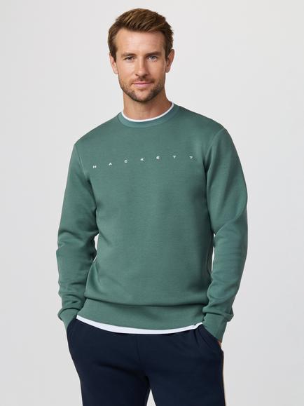 Hackett London Sport Crew Neck Cotton Blend Sweatshirt, Sage Green