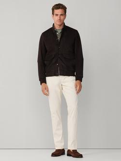 Hackett London Suede Bomber Jacket, Ebony Brown - view 2, Ebony Brown