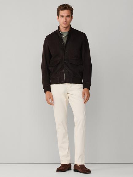 Hackett London Suede Bomber Jacket, Ebony Brown - view 2, Ebony Brown