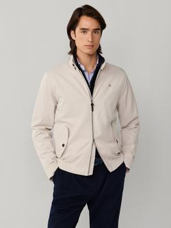 Hackett London Harrington Jacket, Linen Beige, Linen Beige