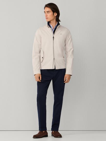 Hackett London Harrington Jacket, Linen Beige - view 2, Linen Beige