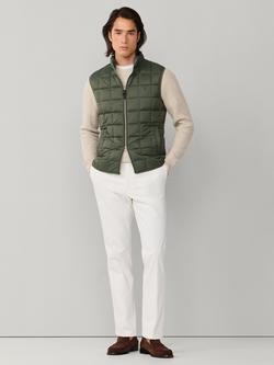Hackett London Baffled Quilt Gilet - view 2, Army Green