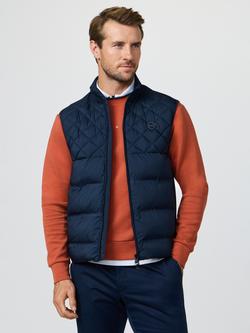 Hackett London Lined Stretch Gilet, Navy, Navy