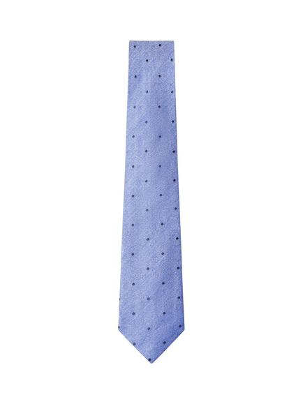 Hackett London Polka Dot Linen Silk Blend Tie, Electric Blue, Electric Blue