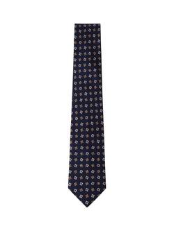 Hackett London Pure Silk Geometric Pattern Tie, Navy, Navy