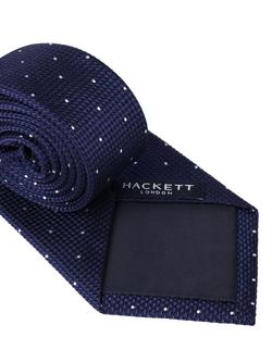 Hackett London Pure Silk Small Polka Dot Tie - view 2, Eton Blue