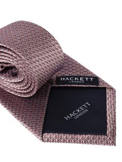 Hackett London Pure Silk Textured Weave Tie, Baby Pink - view 2, Baby Pink