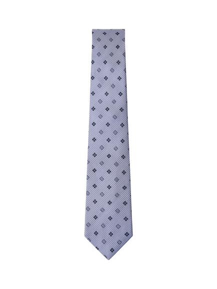 Hackett London Pure Silk Geometric Flower Tie, Dusty Blue