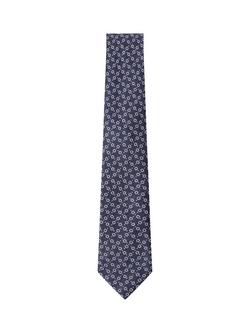 Hackett London Silk Linen Dot Print Tie, Navy