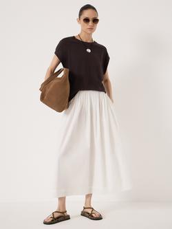 HUSH Maddie Pleated Voile Skirt, White - view 2, White