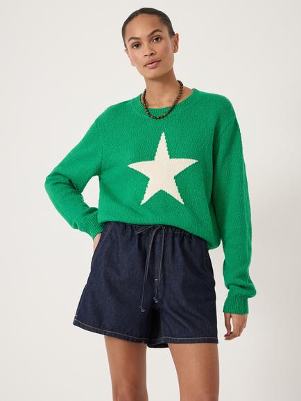 HUSH Hallie Star Jumper, Fern Green