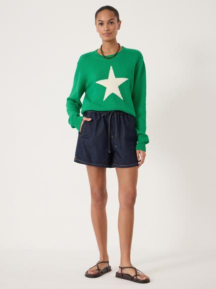 HUSH Hallie Star Jumper - view 2, Fern Green