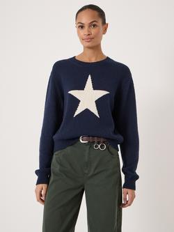 HUSH Hallie Star Jumper, Navy Blue, Navy Blue