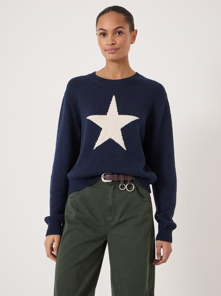 HUSH Hallie Star Jumper, Navy Blue