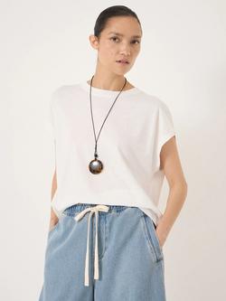 HUSH Aisling Cotton Slub Sleeveless Top, White, White