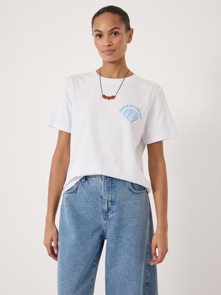 HUSH Catch of the Day Graphic T-Shirt, White, White