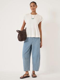 HUSH Ellery Pleat Detail T-Shirt, Ecru White