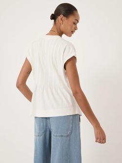 HUSH Ellery Pleat Detail T-Shirt - view 2, Ecru White