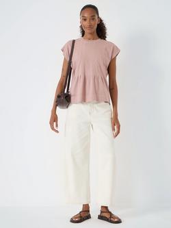 HUSH Ellery Pleat Detail T-Shirt - view 2, Pink